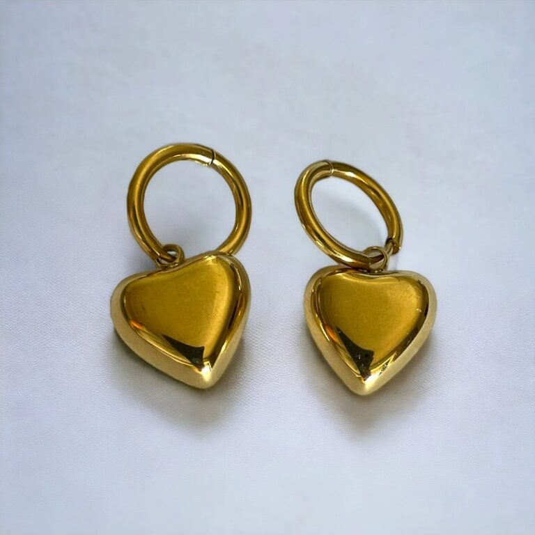 Gold Heart Hoops | Earrings