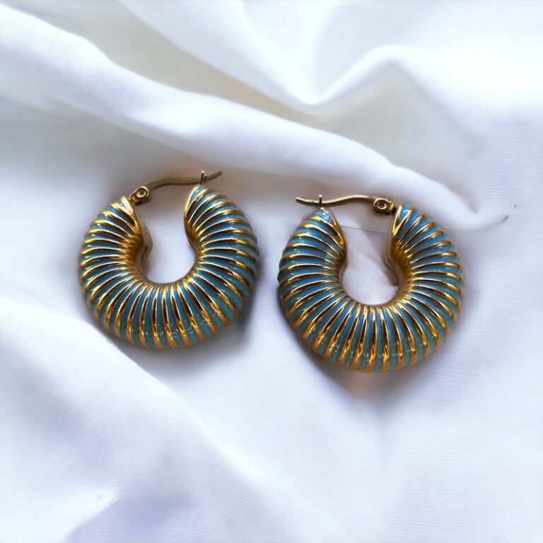 Seashell Hoops Blue | Earrings